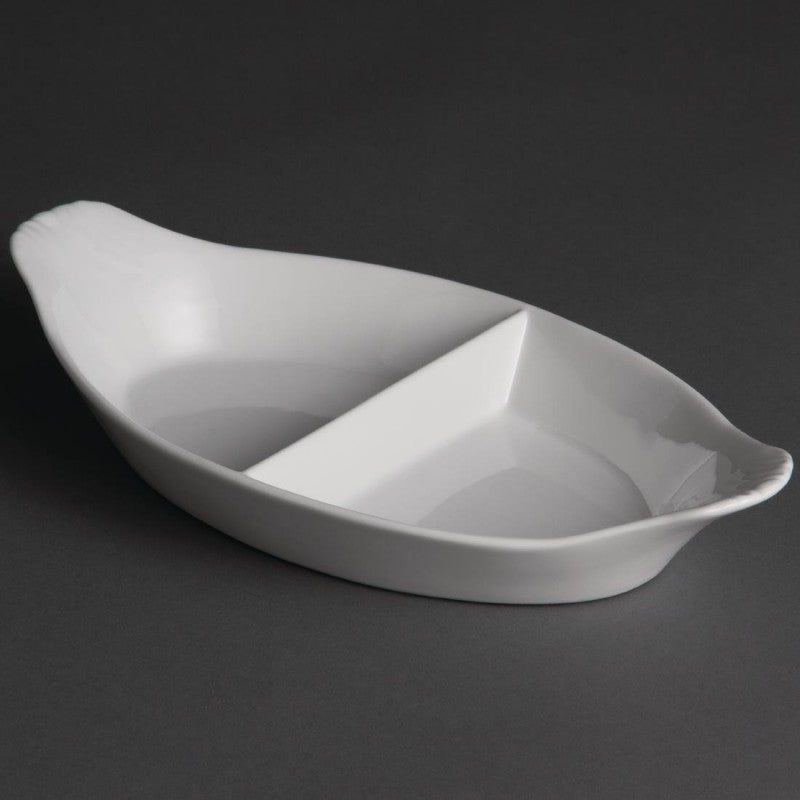 Olympia Oven to Table Divided Oval Eared Dish 290mm Y100 (6)