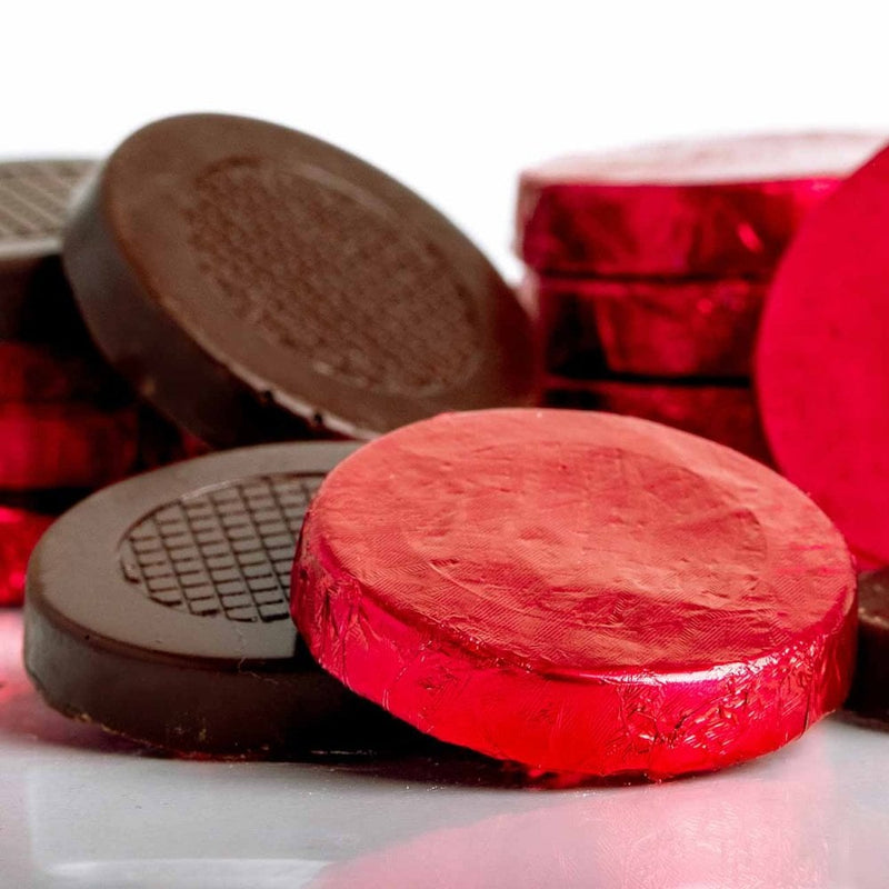 Dark Chocolate Ginger Crisps Catering Pack - Red Foiled 1kg / 155 pieces
