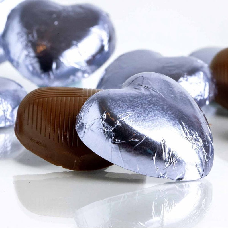 Lilac Foiled Milk Chocolate Hearts
