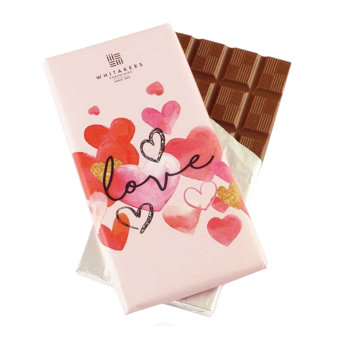 'Love Hearts' Chocolate Bar